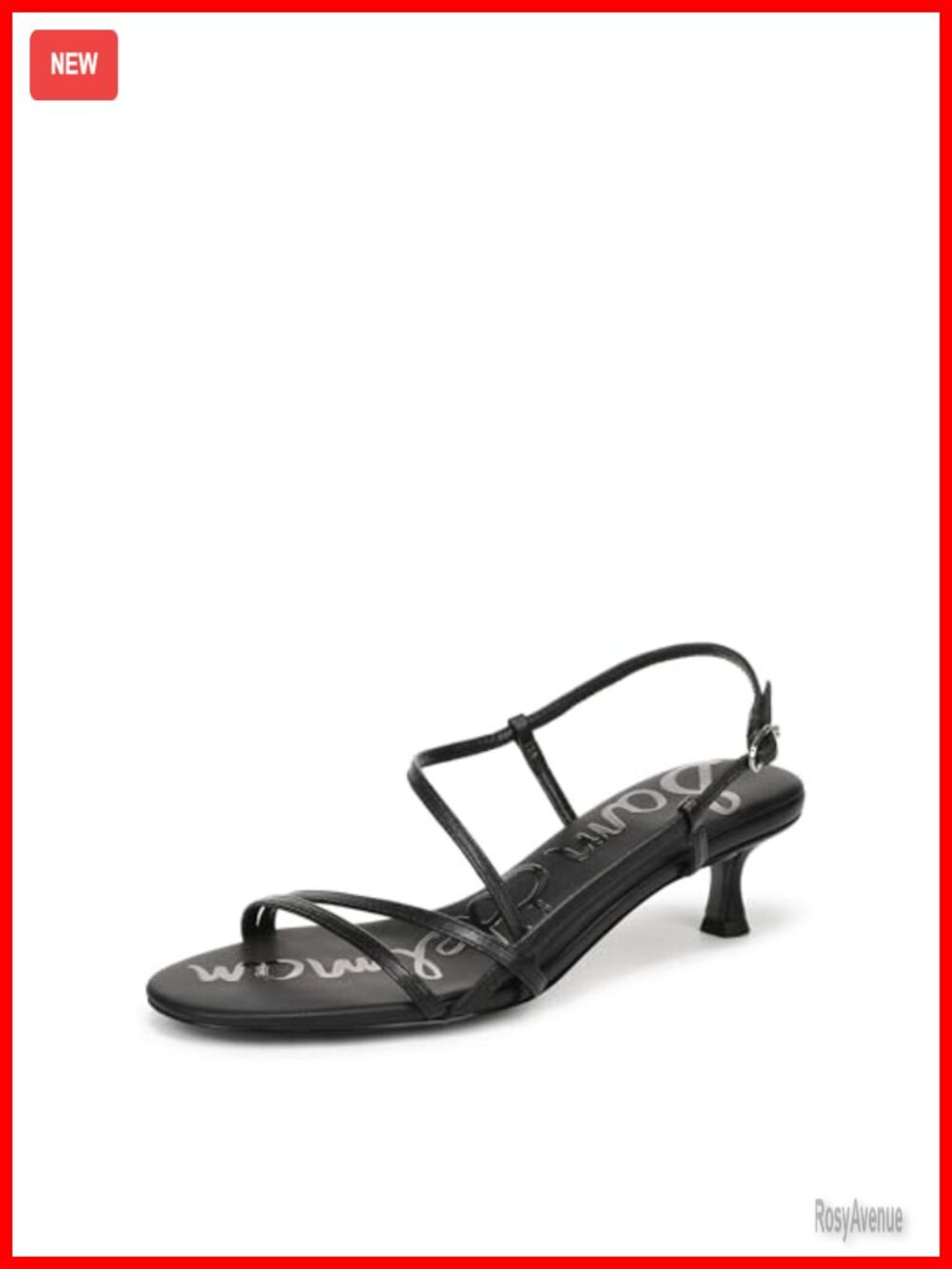 Kitten Heel Open Toe Buckle Dress Sandals Leather 1.75 Inch